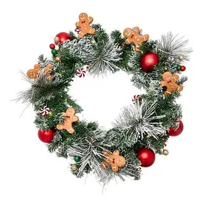 Winter Lane 24" LED Gingerbread Wreath