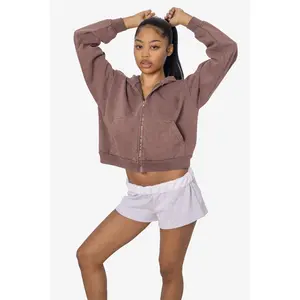 HF16 - Heavy Fleece Cropped Zip-Up Hoodie (Garment Dye)