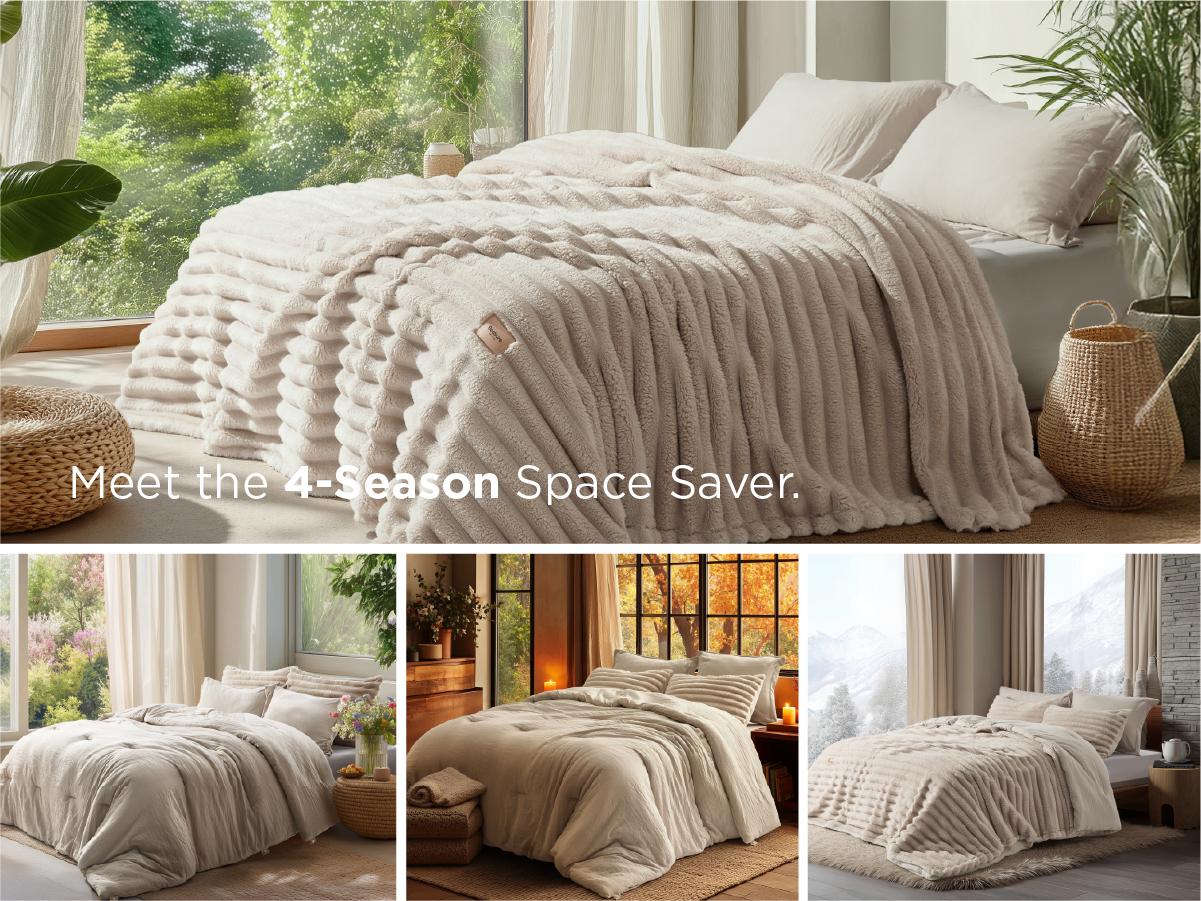 【Spring Glow Up】Bedsure 6 Pieces Gentlesoft 2-in-1 Comforter Set and Detachable Fluffy Blanket, All Season , SnapTech Design for Space Saving 【Spring Glow Up】Bedsure 6 Pieces Gentlesoft 2-in-1 Comforter Set and Detachable Fluffy Blanket, All Season , SnapTech Design for Space Saving