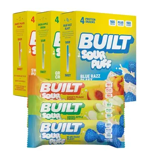 Built Bar, Sour Puff Protein Bars, Variety Pack, Collagen, On-the-go Snacks, Sour Candy, Mixed Sampler, 12 Pack