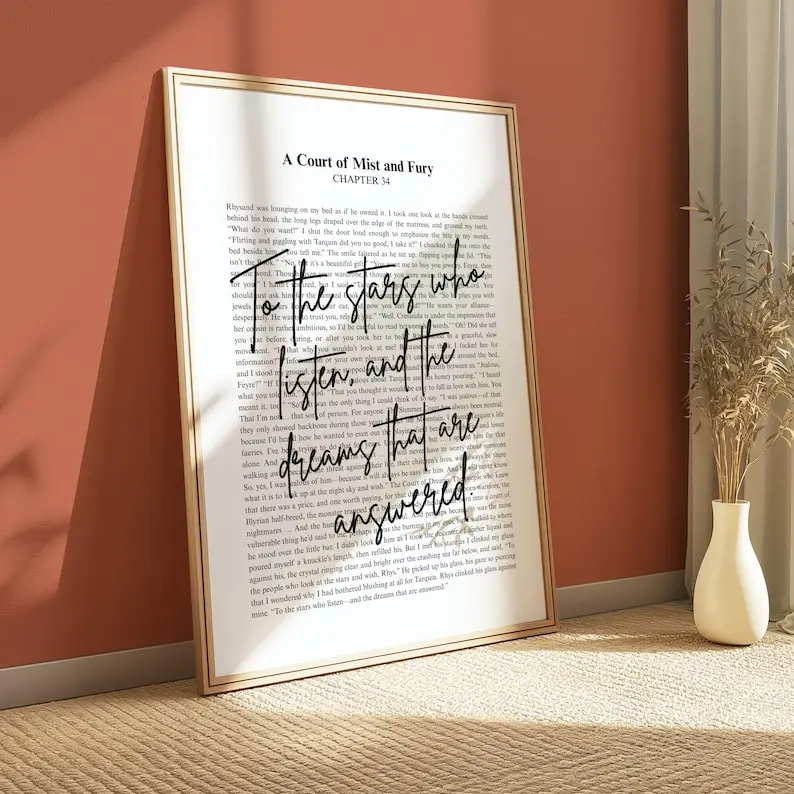 ACOTAR To the stars who listen quote Poster, Sarah J Maas Quote, Minimalistic Bookish Quote Print, Rhysand, Velaris Chapter 34 Poster (Unframed)