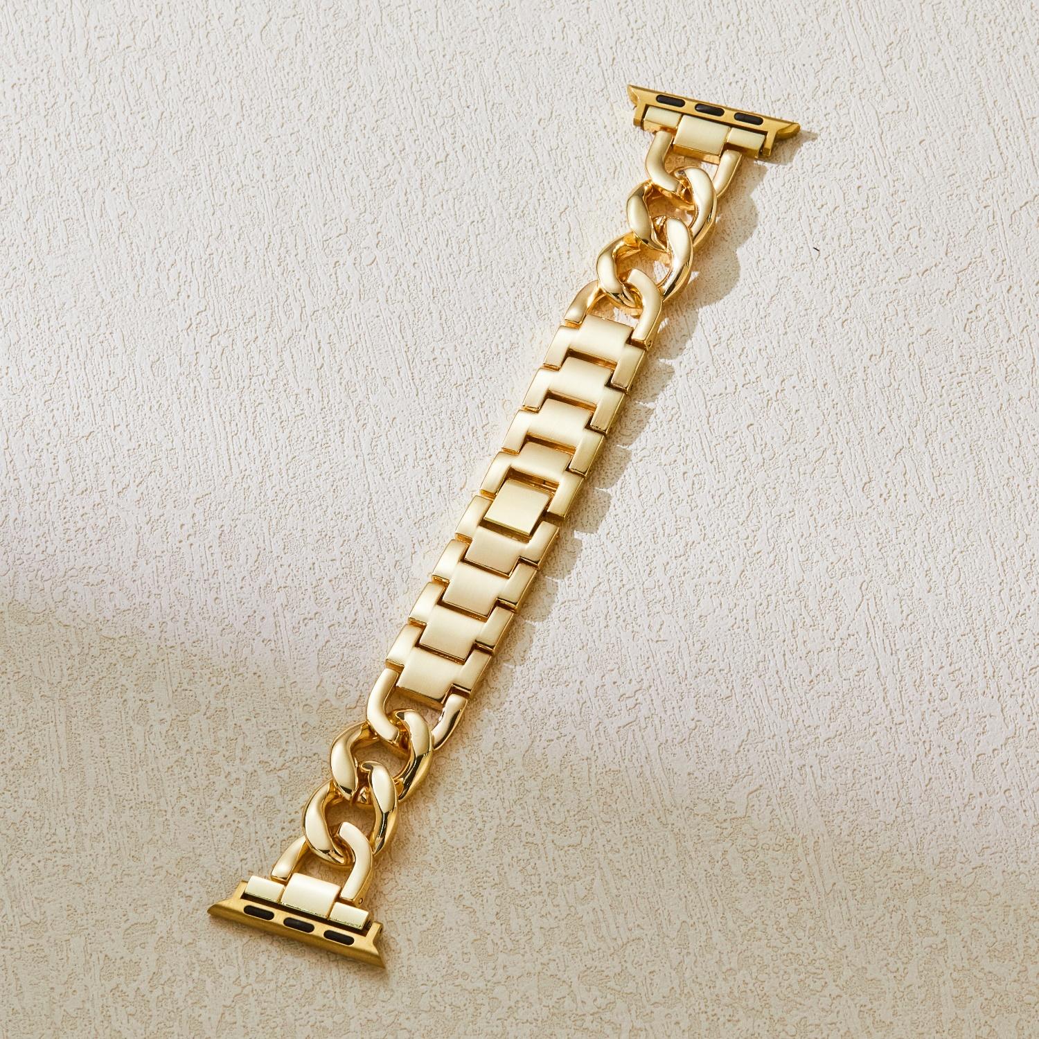 MISSAIR Luxury 14k Gold Plated Chain Bracelet Band Compatible with Apple Watch Series 11-1, SE, Ultra – Adjustable Strap for Women, Fits 38-49mm