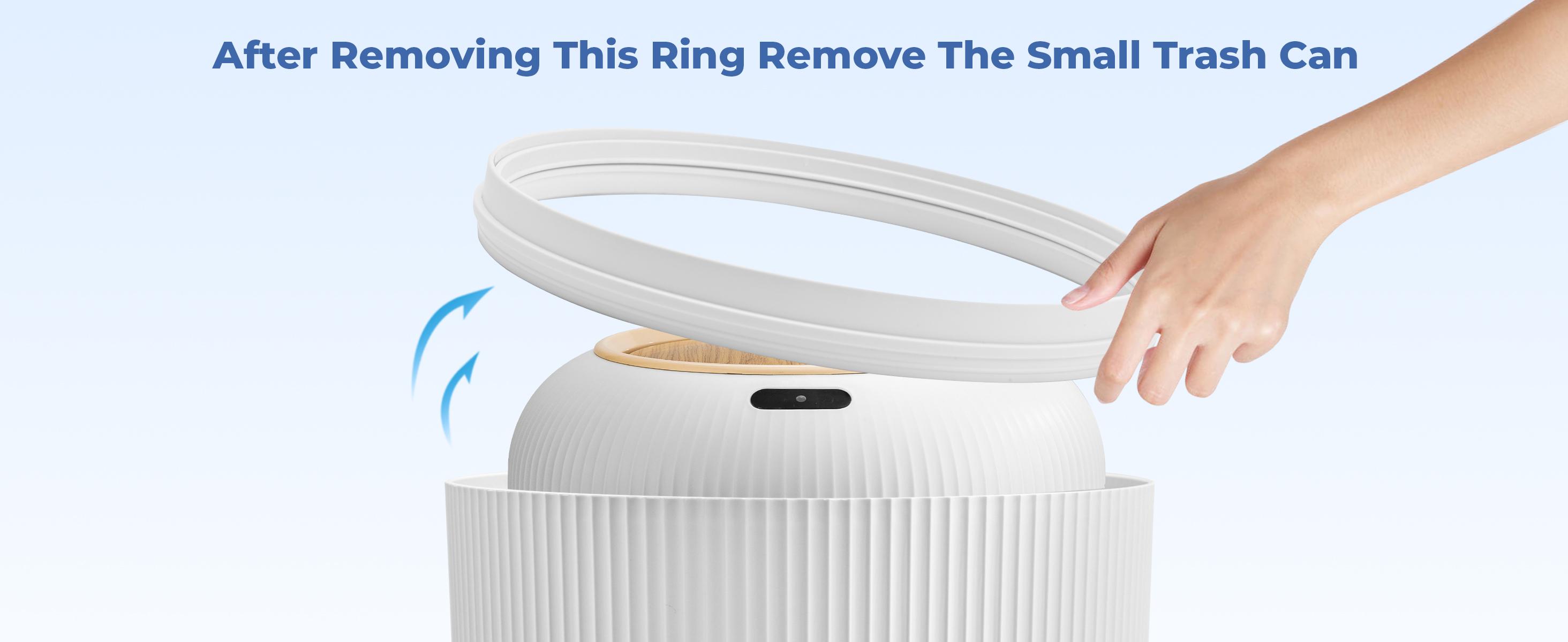 Pukomc Motion Sensor Trash Can with Lid, Touchless, Waterproof Plastic Bin for Kitchen, Bathroom, Bedroom, Living Room, Office, Outdoor