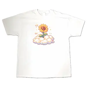 Standing On The Cloud Shirt Summer Vibe Sunflower Tee Casual Wearing Unisex Heavy Cotton Men's Short-sleeve T-Shirt