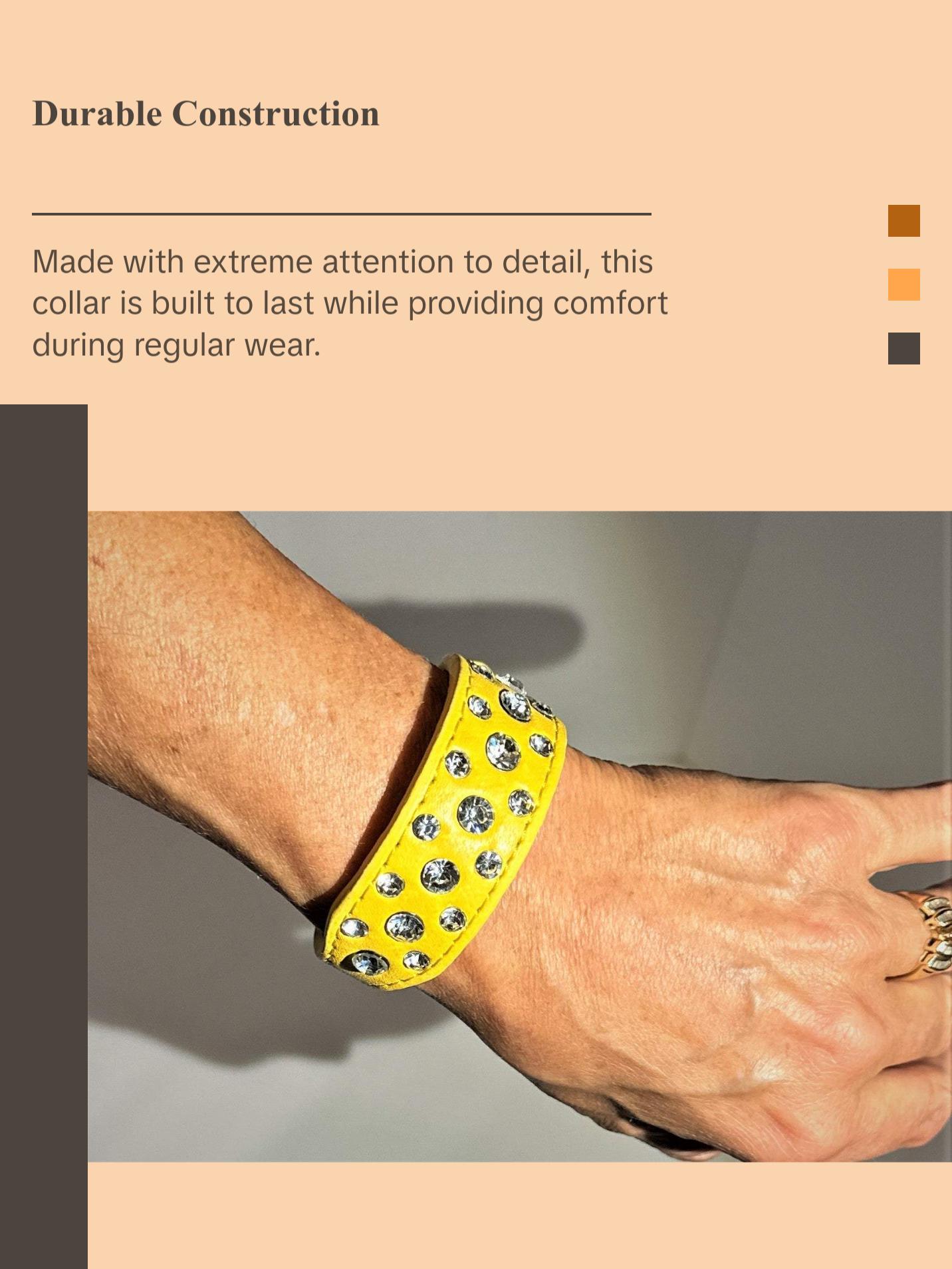 Yellow Bling Dog Collar