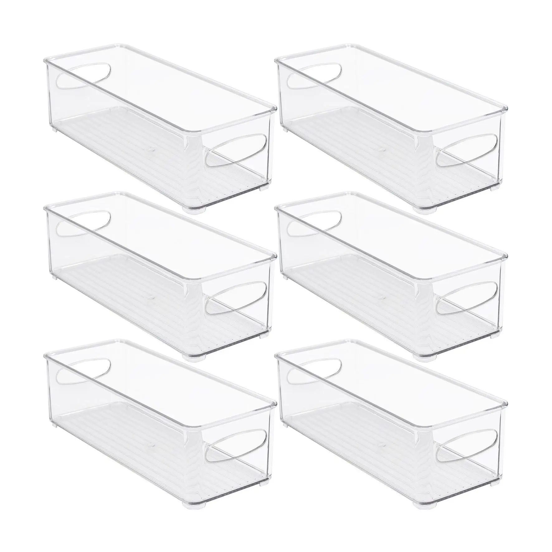 Sorbus Stackable Plastic Storage Bins - Narrow  Pack of 6