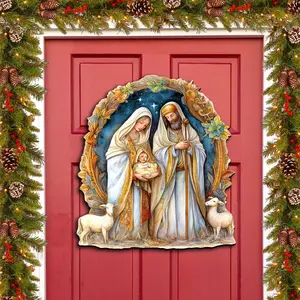 Designocracy 8611074H 24 x 18 in. Nostalgic Nativity Scene Holiday Nativity Holiday Door Decor