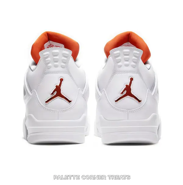 White Orange Metallic Mid-Top Retro Basketball Shoe | Metallic Orange Colorway Streetwear Sneaker