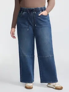 【Summer Turn-Up】BlOOMCHIC Plus Plus Women's Stretchy Waistband Straight-Leg Jeans, Ideal Gift for Spring Break, Easter Day, Mother's Day [1x-6x] 2026 Summer Pick for Mother's Day