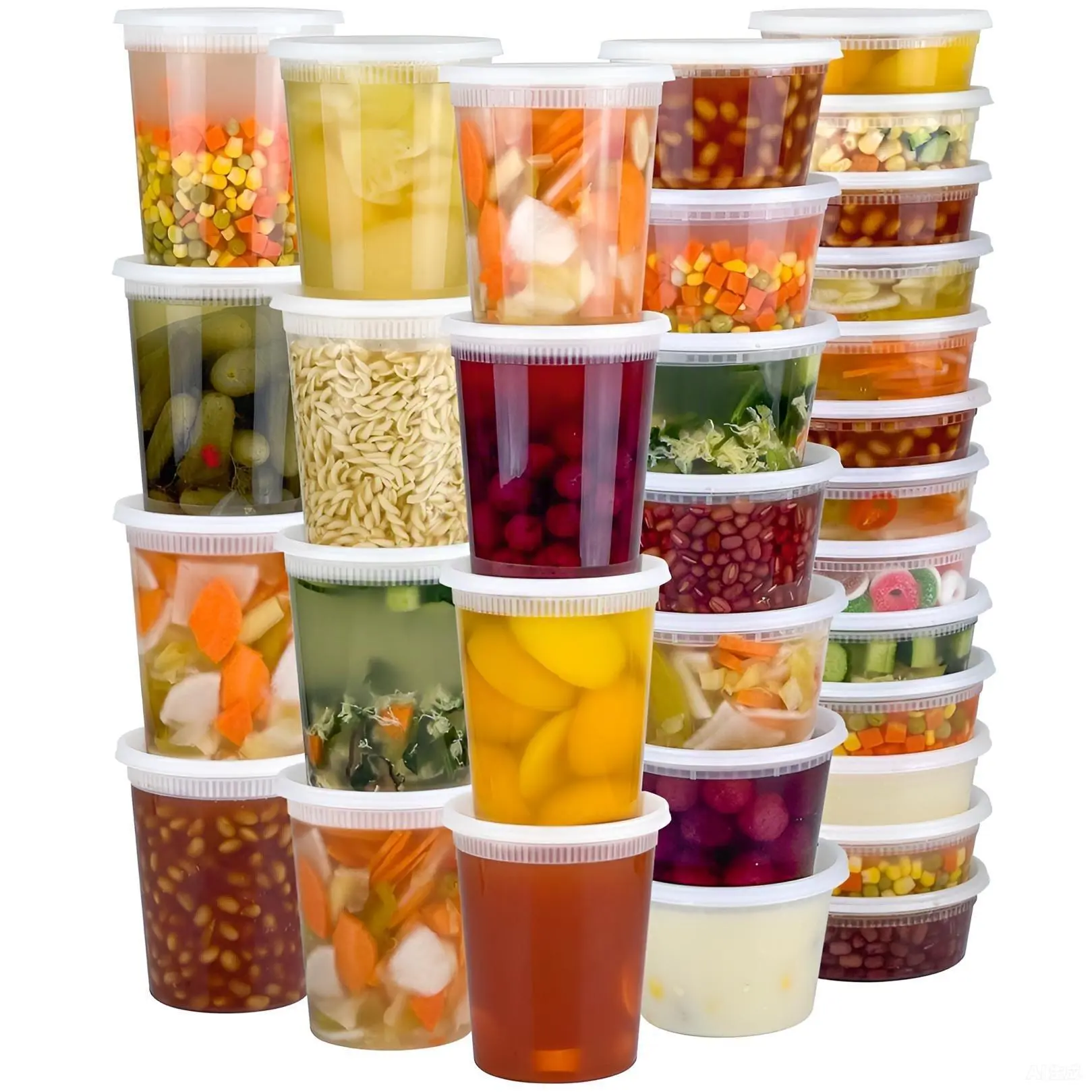 Plastic Deli Food Containers With Lids, Airtight Leak Proof Food Storage Containers, Freezer/Dishwasher/Microwave Safe, Soup Containers For Takeout Meal Prep Storage, Kitchen Containers, Plastic Containers Set