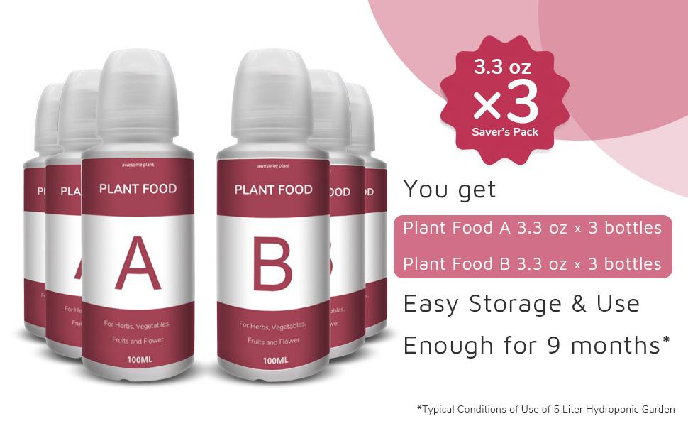 Awesome Plant Hydroponic Plant Food (9.9 oz. Pack), Hydroponic Nutrients Fertilizer Replacement for Indoor Hydroponic Growing System, Compatible with AeroGarden and other models Awesome Plant Hydroponic Plant Food (9.9 oz. Pack), Hydroponic Nutrients Fertilizer Replacement for Indoor Hydroponic Growing System, Compatible with AeroGarden and other models