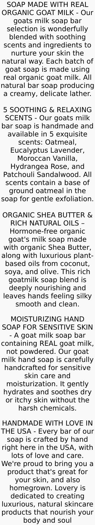 Handmade Goat Milk Soap Bar with Organic Shea Butter - 3Pack Oatmeal Scent Made in USA