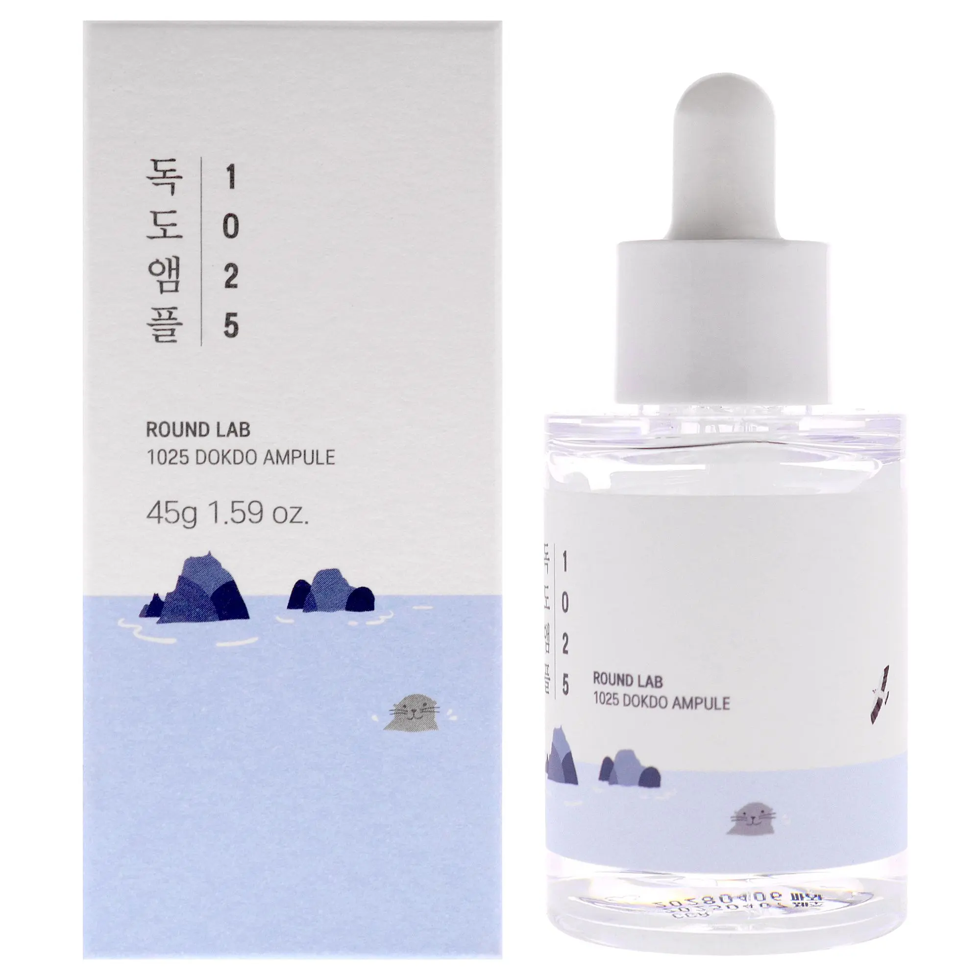 Round Lab 1025 Dokdo Ampule Facial Serum - Minimalist, Clean Aesthetic, 1.59oz, Targeted Care for Women's Facial Skin