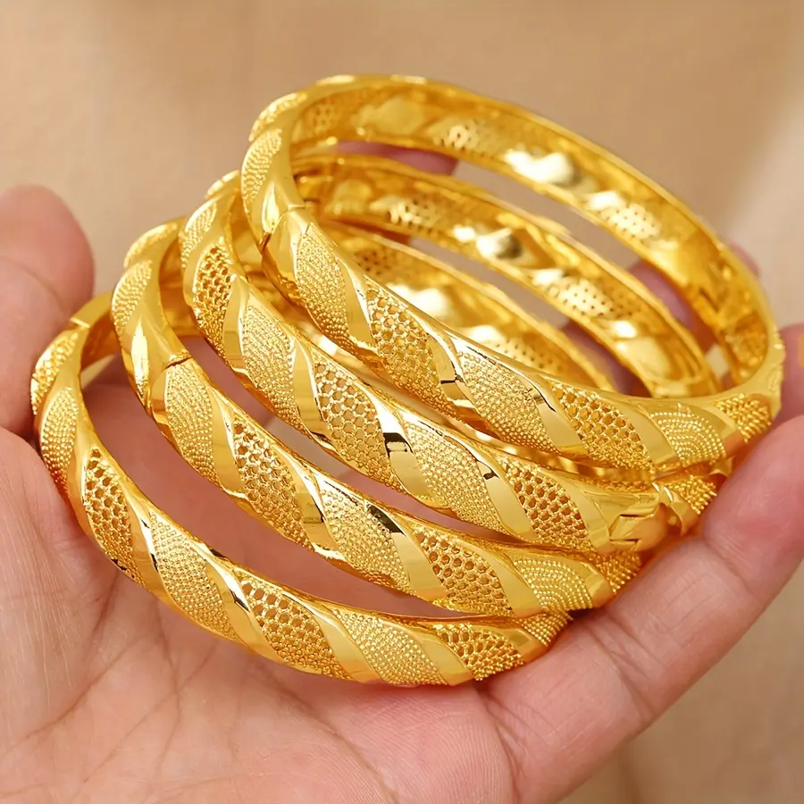 Elegant Women's Open Bangle Stackable Bracelet Set Twist Mesh Hollow Thin Stackable Bangle Minimalist TikTok Fashion Bracelet,gifts for girlfriend,womens gifts,gifts for women Gold Jewlery Gold Jewelry Non Tarnish