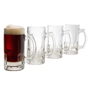 Libbey Craft Brews Glass Beer Mug Set, Beer Glasses Set Of 4 to Serve Ales and Lagers, Timeless Glass Beer Mugs for Freezer