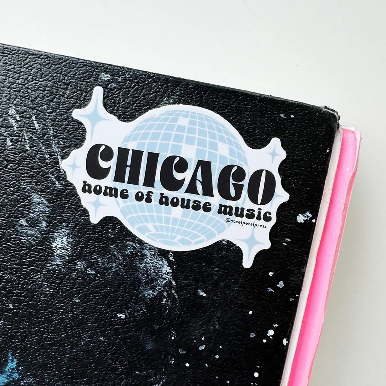 Chicago Home Of House Sticker - Decorative Sticker Featuring Geographic Design and "CHICAGO" Text