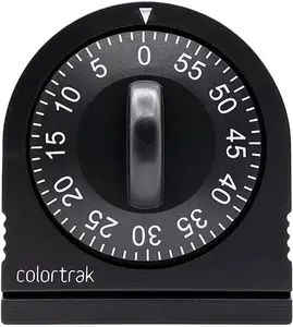 60 Minute Wind Up Timer, Visual Mechanical Timer, from 0 to 60 Minutes, for Kitchen, Hair Color Processing, Tanning, Kids' Home and Classroom Activities or Timeouts, Black
