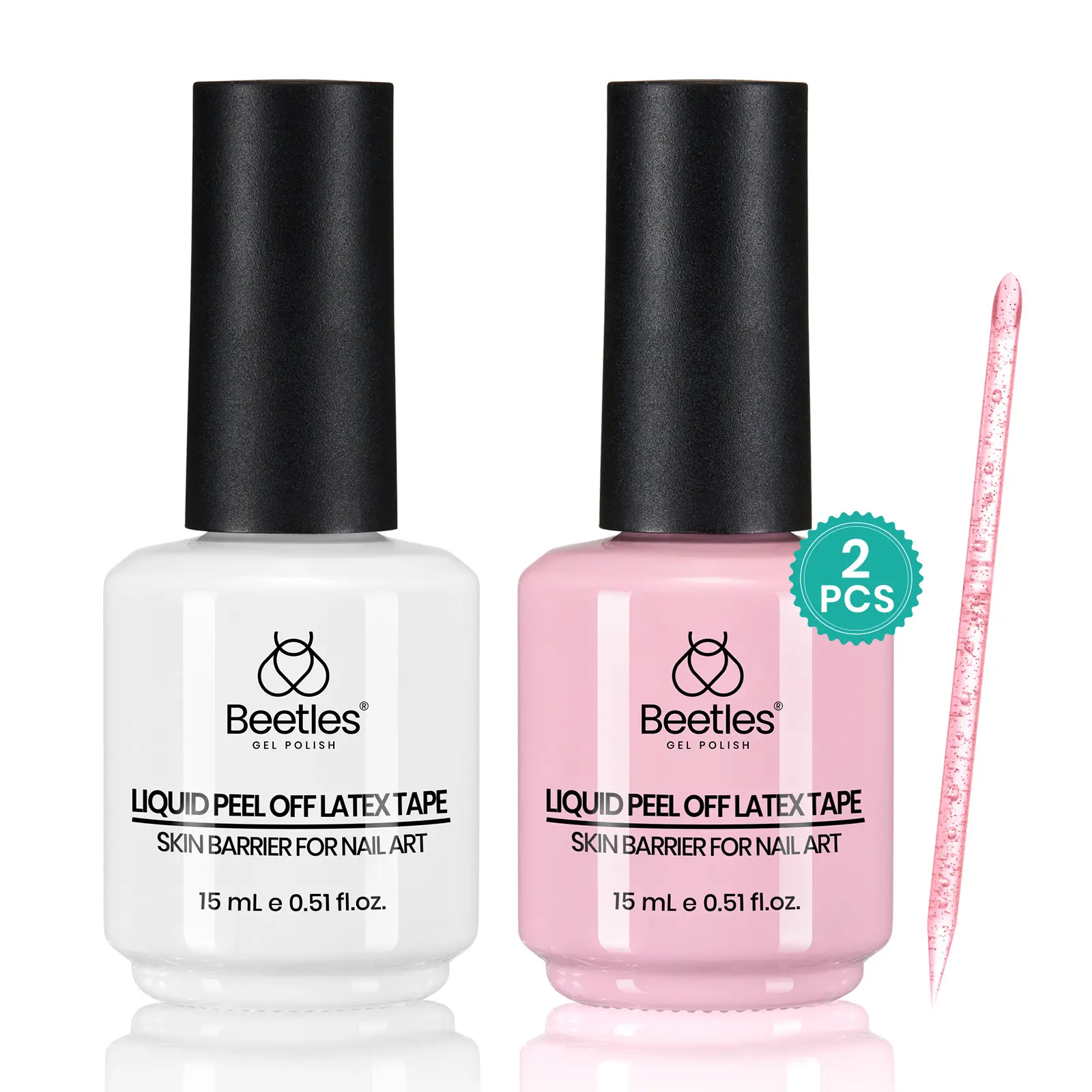 Beetles Liquid Latex for Nail- Peel off Nail Polish Cuticle Guard with Plastic Nail Care Stick Nails Design Air-Dry Liquid Latex Barrier for Protector Fingers