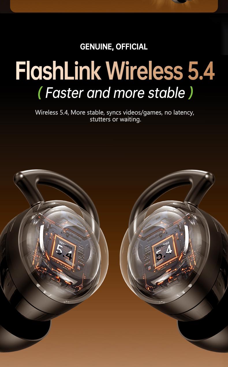 Acer OHR557 Wireless Audio Earphones, Invisible Sleeping Earbuds, Noise Cancelling Headphones for Running, Exercising, Gaming Sports, Electronic Headset Audio, Travel Essentials Bone Conduction Tech Black