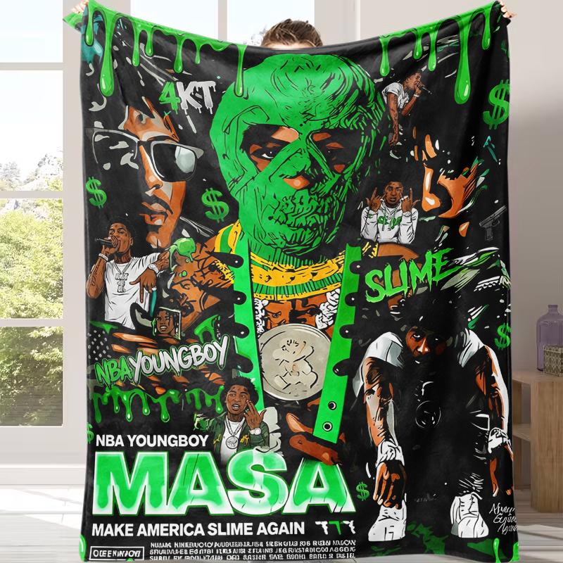 Countdown Sale!‘’YoungBoy‘’ Flannel Blanket – Ultra Soft, Warm & Lightweight All-Season Throw with Album-Inspired Graphic Design – Cozy Plush Blanket for Bed, Sofa, Office & Travel – Hip-Hop Artist Merch & Gift for Fans, Birthdays & Christmas american bla