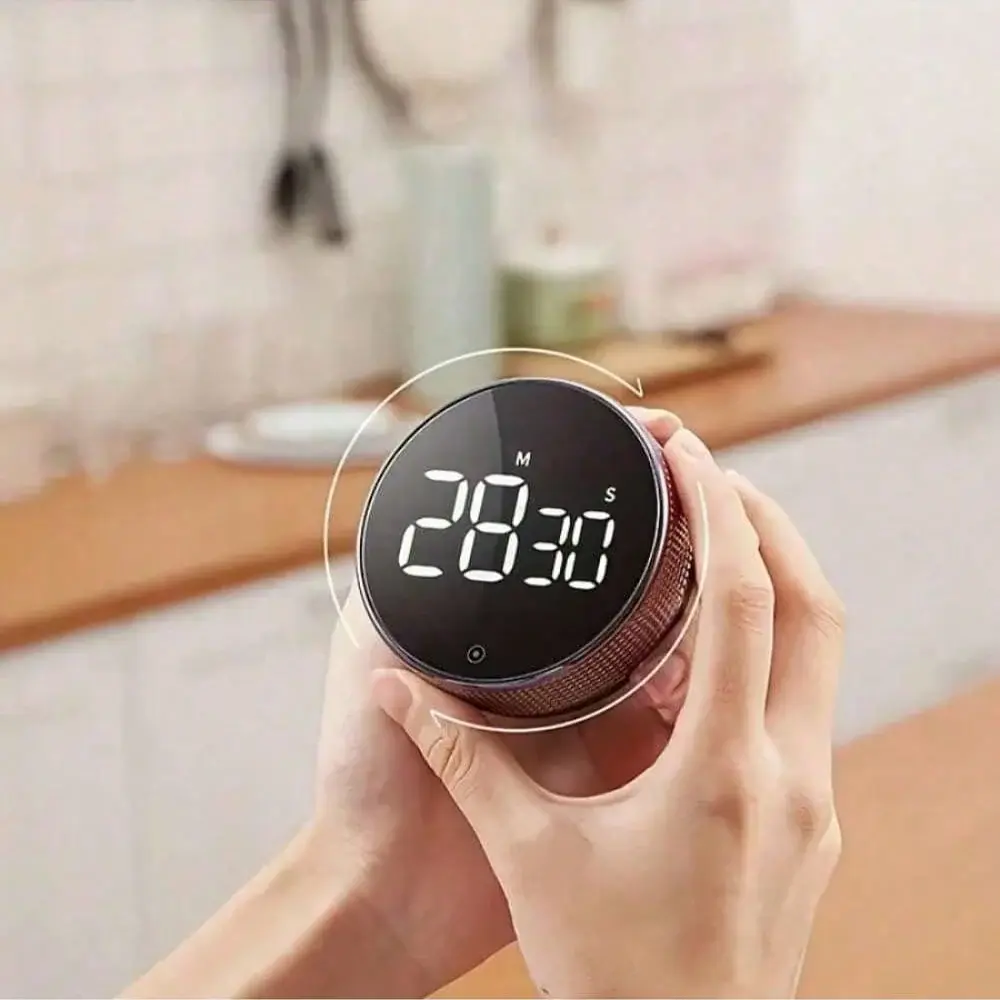 Multifunctional Round Timer, Countdown/Count Up, LED Display, 3 Mute Modes, Magnetic, Suitable For Cooking/Baking/Studying/Sports, Compact And Portable
