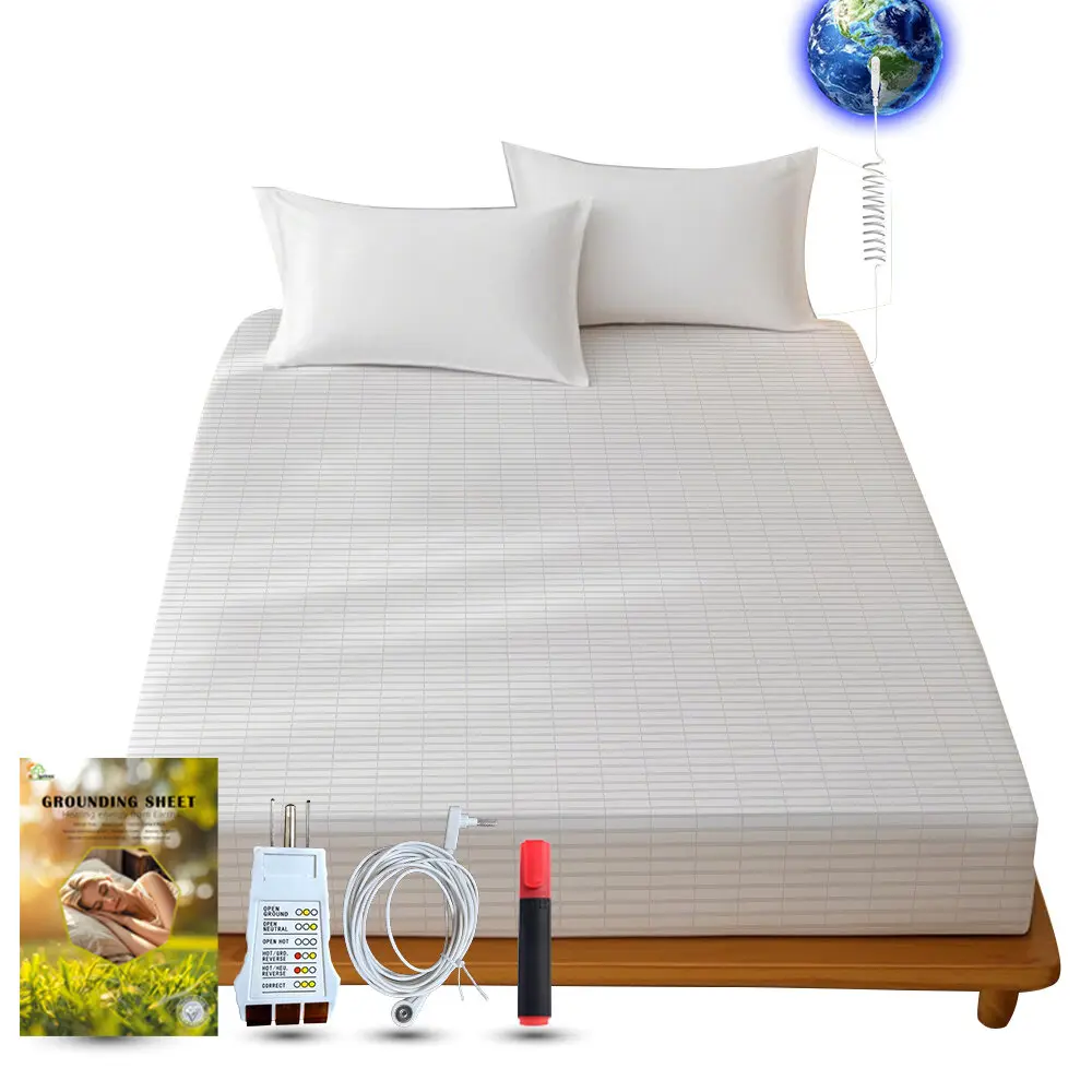 Earthing Grounding Sheets Queen Size(Gray), Cotton and Silver Fibre for Improved Sleep & Wellness (Gray, Queen(60 * 80 * 15 inch)) Soft Comfy Bedding