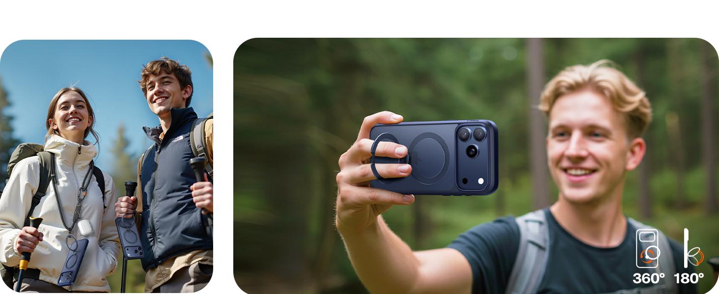 TORRAS OStand Q3 Spin Magnetic Stand Case for iPhone 17 Pro Max with 360° Rotatable Kickstand 4X Military-Grade Protection Protection & MagSafe Compatible