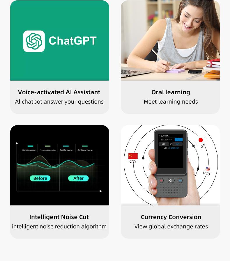 2026 Newest Portable Al Language Translator Device | No Additional Charges | Translation Does Not Require a Signal Source | Translate 138 Languages with WiFi | Translation Multi-Language Touchscreen Translator