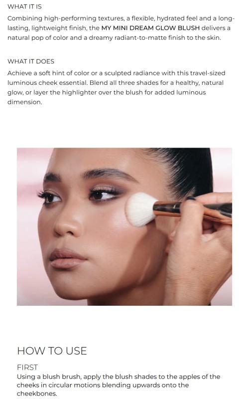 MY Mini Dream Glow Blush - Lightweight Matte Powder for Radiant Makeup Blend Radiance Cosmetic Hydrated Texture Highlighter