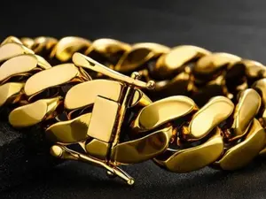 Velvet & Chrome 14 mm Men’s Hip Hop Cuban Link Chain – Gold-Plated Heavy Solid Rap Statement Necklace, 8" / 9", 198 g+