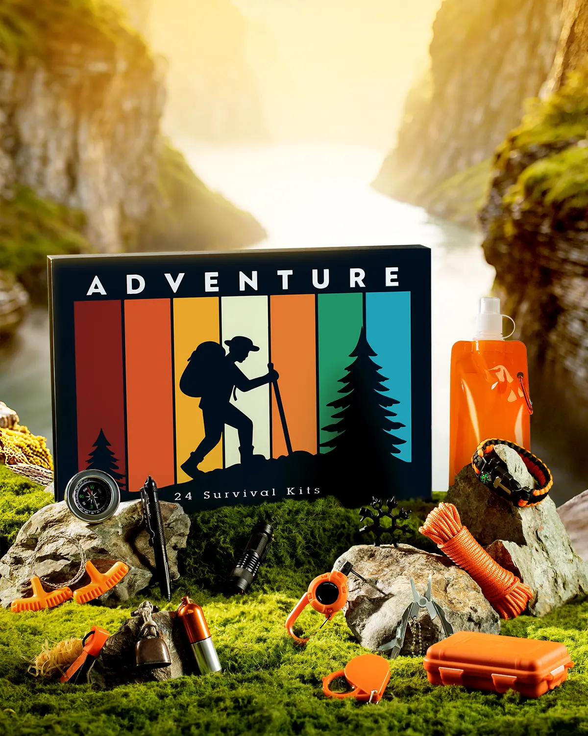 Survival Kit Advent Calendar for Men Women Adults - Adventure Surprise Gifts for Outdoor Adult Teen Enthusiasts Fathers day gifts idea