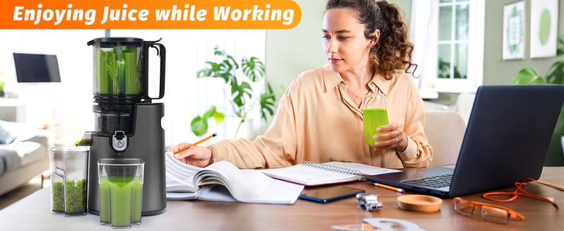 Cold Press Juicer,medium-Sized Slow Masticating Machine with 5.3" Large Bore Feed Chute for Whole Fruits&Vegetables,350W Juice Extractor,Easy to Clean #TikTokShopBlackFriday