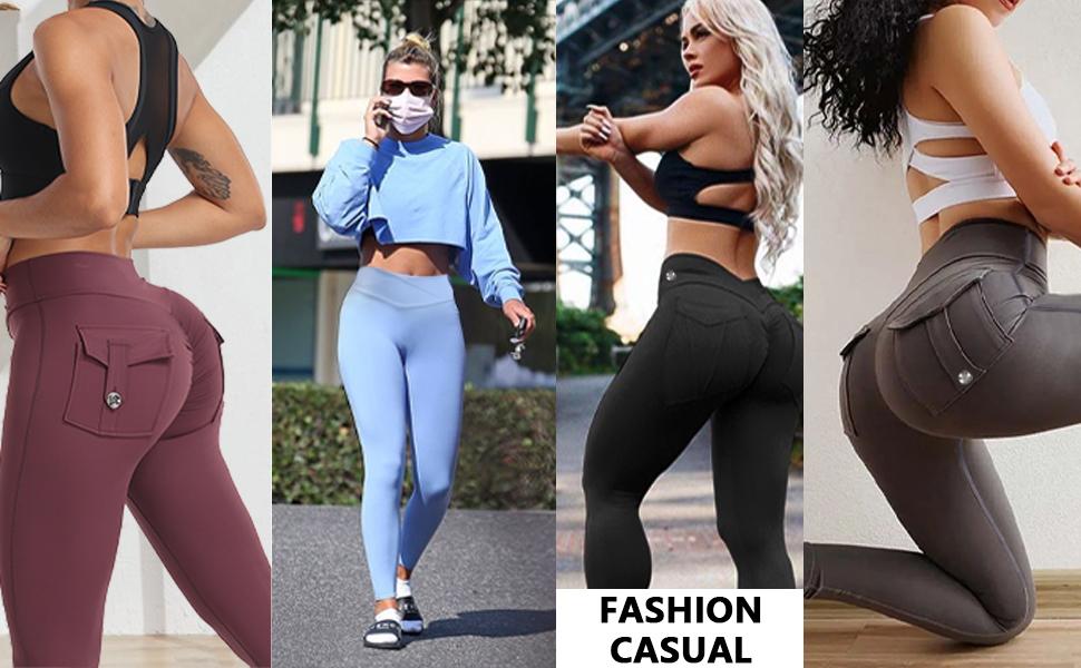 JOJOANS Leggings with Pockets for Women High Waisted Yoga Workout Springtok Breathable Activewear Bottoms Fitness Sports Pants Athletic Stretchable TikTokShopBlackFriday