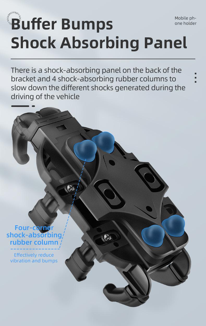 ROCKBROS Motorcycle Phone Mount with Vibration Dampener for 4.7''-7.1'' Phones, Universal Motorcycle Cell Phone Holder Handlebar Phone Mount(Handlebar Mount) ROCKBROS Motorcycle Phone Mount with Vibration Dampener for 4.7''-7.1'' Phones, Universal Motorcycle Cell Phone Holder Handlebar Phone Mount(Handlebar Mount)