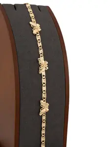 New 7.5-inch gold-plated bracelet with a beautiful Butterfly design. Perfect gift for Valentine's Day. gifts women