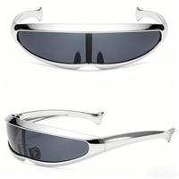 Silver frame with black-gray lenses-2pc