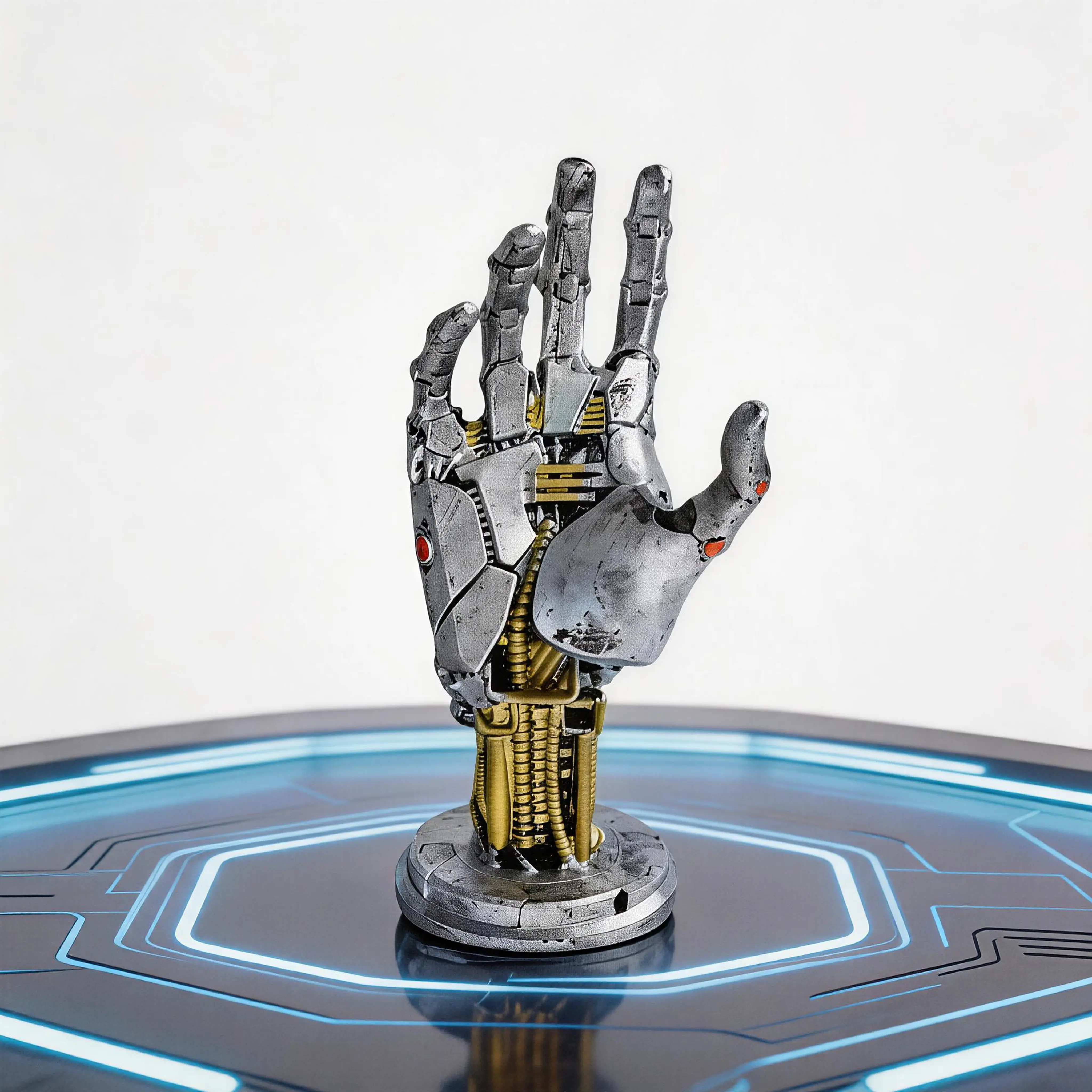 Mechanical Resin Cyberpunk Robot Arm Game Controller Stand - 5.1in Multi-Functional Desk Organizer for Controllers, Smartphone, Cellphone, Mobile, Over-Ear Headphones, Back-to-School Gift (Home Decor Statue), Gaming Accessories