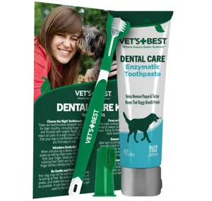Dog Toothpaste & Dog Toothbrush, Dental Kit, Plaque Remover for Teeth, Whitens Teeth, Freshens Canine Breath, Veterinarian Formula, Finger Toothbrush Included