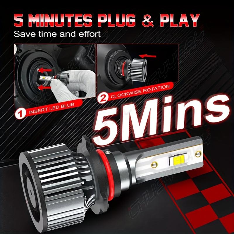 9005/HB3 LED Headlight Bulbs 66000LM Super Bright 6500K Cool White, Plug-N-Play IP68 Waterproof with Cooling Fan 60000+ Hrs for Car High Beam Fog Light