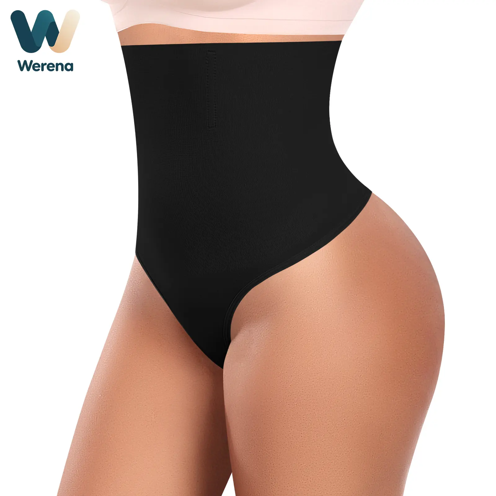 Werena High-Waist Tummy Control Thong Shapewear for Women Seamless Body Shaper with Smooth Curves and Everyday Shaping for Under Dress