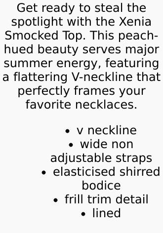 Xenia Smocked Top - Peach