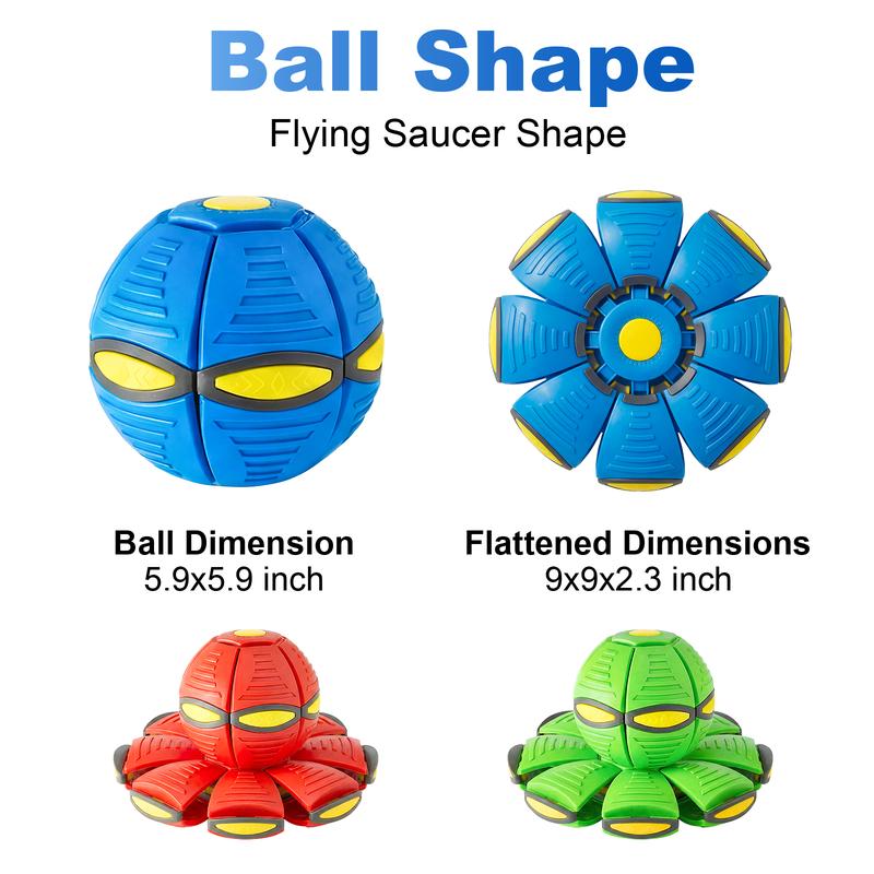 CHERMORY Random 3-Piece Magic Flying Saucer Ball Set - Magic Metaball - Best Outdoor Toy for Kids, Foldable Magic Flying Saucer Ball, Sensory Decompression Toy for Boys and Girls, Interactive Metaball