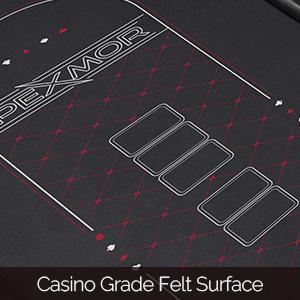 PEXMOR 8 Player Foldable Poker Table, Folding Texas Holdem Blackjack Casino Game Table w/Deeper Stainless Steel Cup Holders| Casino-Grade Felt| Water-Resistant Cushioned Rail, Fully Assembled