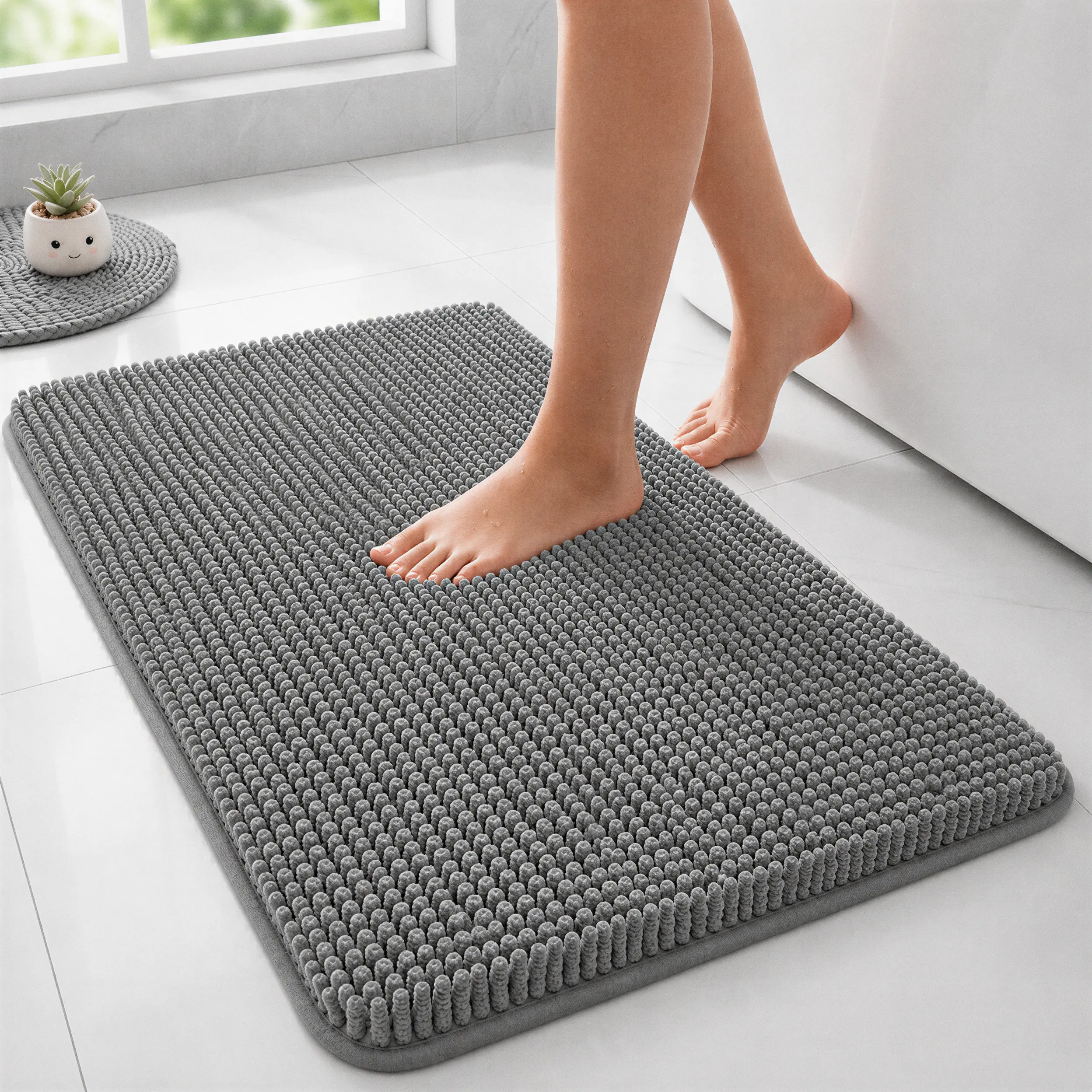 Utopia Home 20 x 30-inch Bath Mat Soft Plush Microfiber Polyester Super Absorbent Quick Drying Non Slip TPR Backing Machine Washable