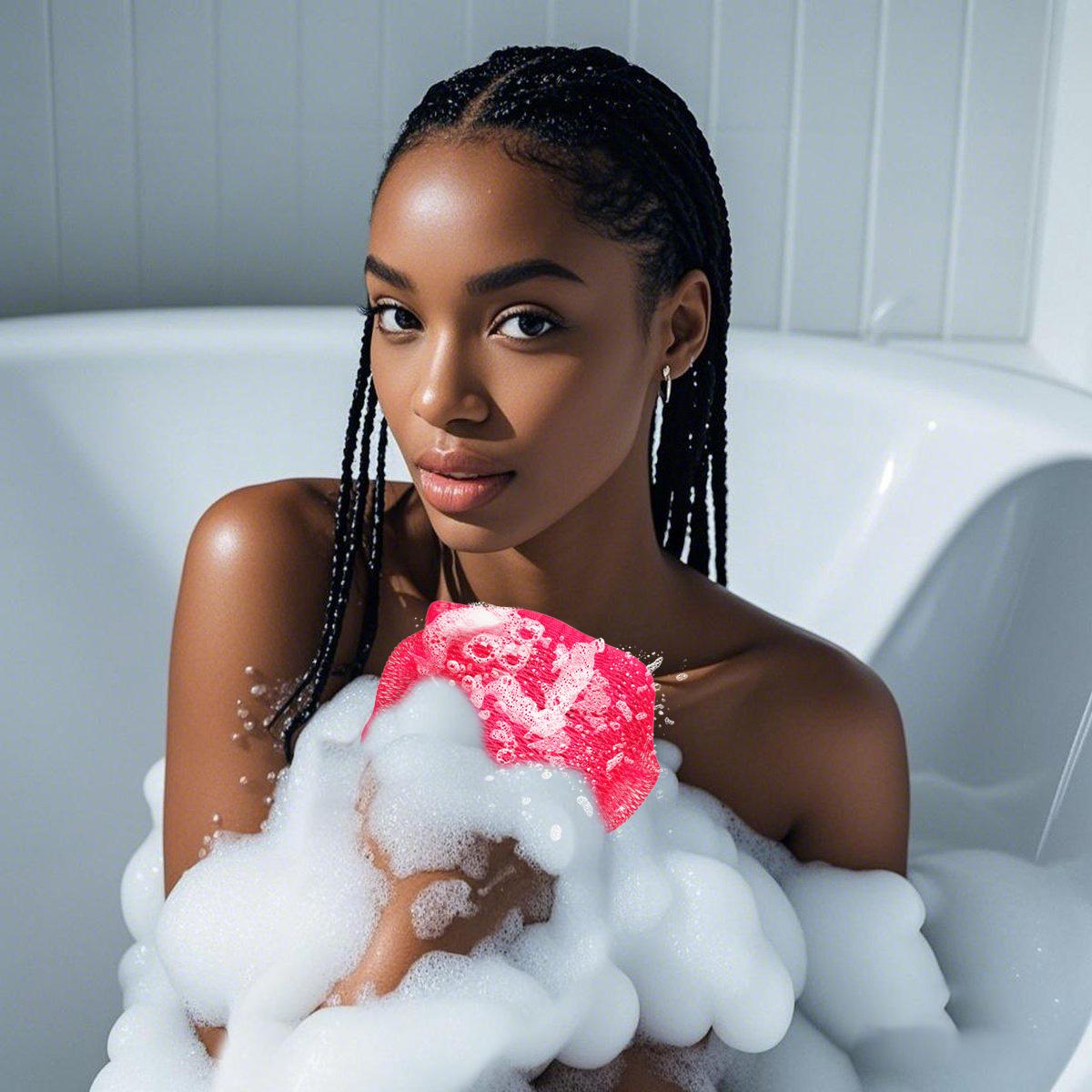 2 Piece African Exfoliating Net Sponge Bundle, for SENSITIVE SKIN, Bath sponge