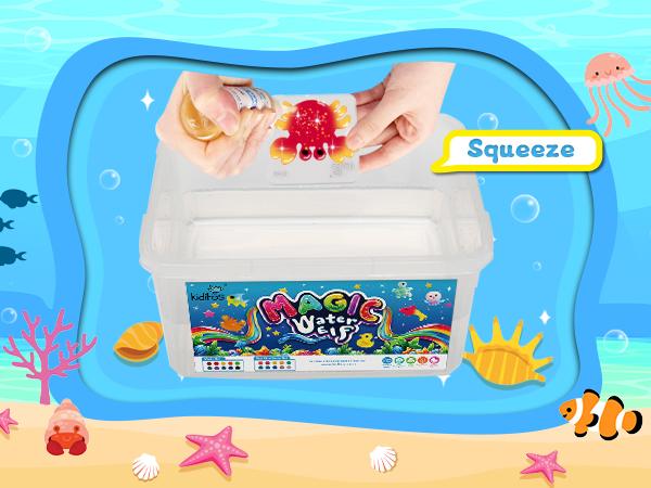 Kiditos  Magic Water Elf Toy Kit with Magic Gels, Molds - Imaginative Play, Christmas Gifts, Birthday Gifts, Party Favors, and Family-Friendly DIY STEM Projects