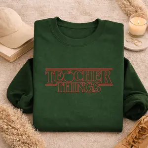 Teacher Things Shirt, Vintage Teacher Humor Graphic Tee, Retro Classroom Inspired Design With Apple Icon, Funny Educator Shirt Unisex Gift