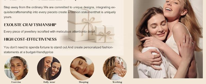 9Pcs Gold Plate Fidget Spinner Rings for Anxiety & Nail Biting Adjustable Open Ring Set Women Stress Relief Cute Jewelry Gift