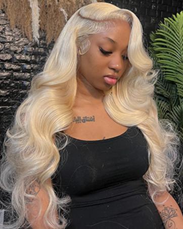 Hot Star 613 Body Wave 13x6 Lace Front Wig Human Hair Straight Blonde HD Transparent Lace Frontal Wig for Women Pre Plucked with Baby Hair 180% Density