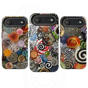 Whimsical Artistic iPhone Case Collection – Floral Tile, Vintage Boho, Psychedelic Spiral & Leopard Print Phone Covers for iPhone 17–7, Samsung S21–S25 | Funky Retro Aesthetic Cases for Art & Fashion Lovers